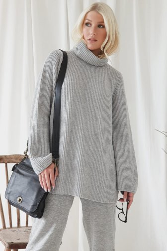 Bohemiana by Bypias Morning Light Polo Neck Knit