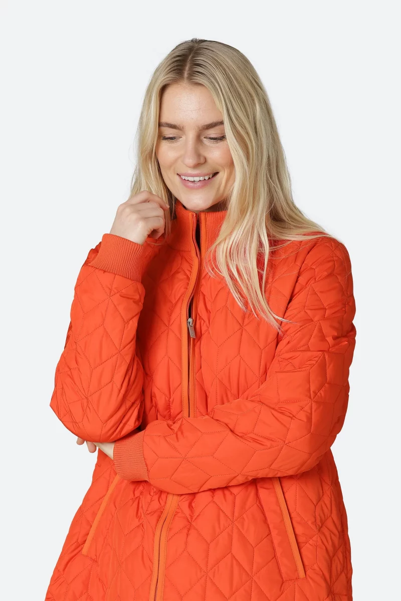 quilt coat orange