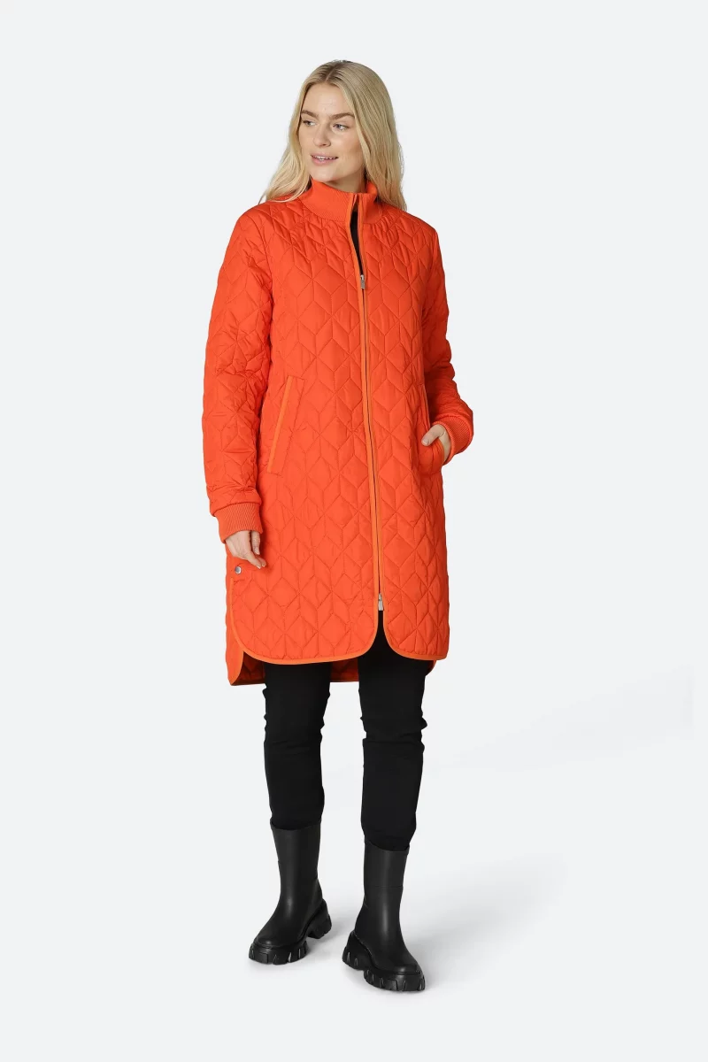 quilt coat orange