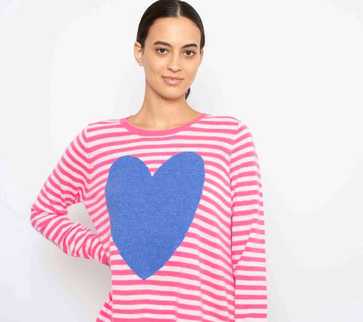 alessandra cashmere sweater love heart cashmere sweater in electric pink 30652883861558