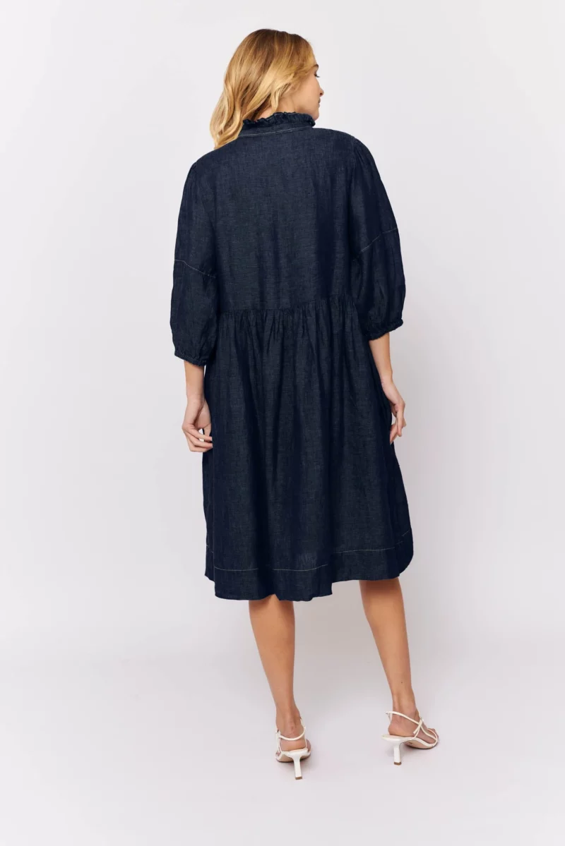 alessandra dresses lume dress in navy linen 31220638613558 scaled