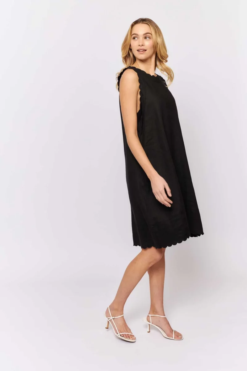 alessandra dresses twiggy dress in black linen 31535559245878