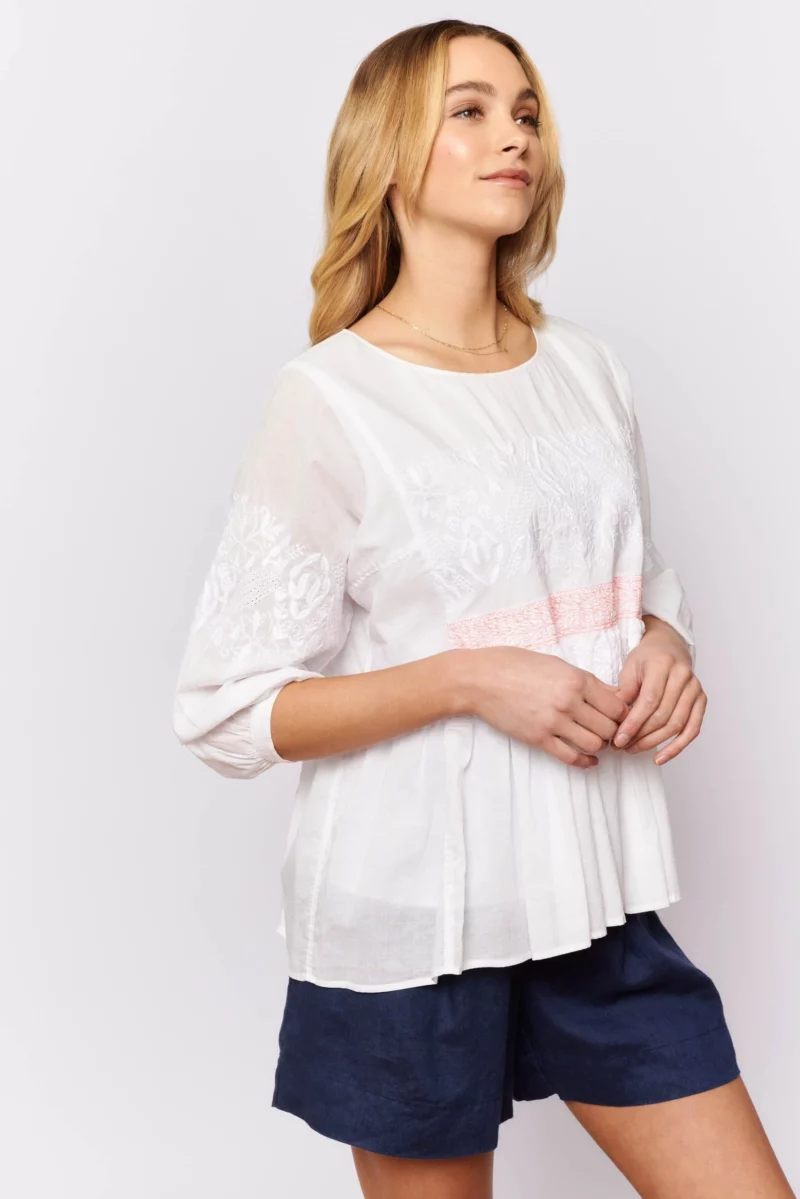 alessandra shirts minuet top in white voile 31269321015350 scaled