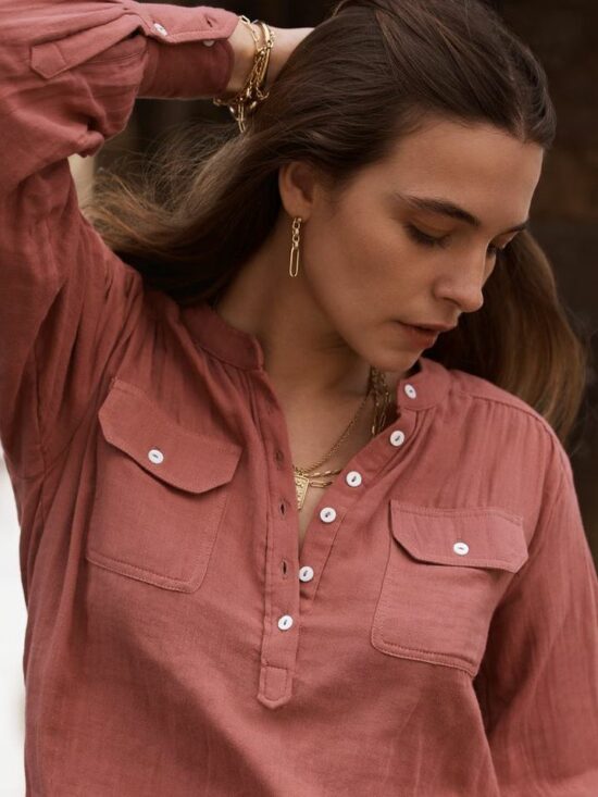 Marie Louise De Monterey Amelie Blouse W/Pockets