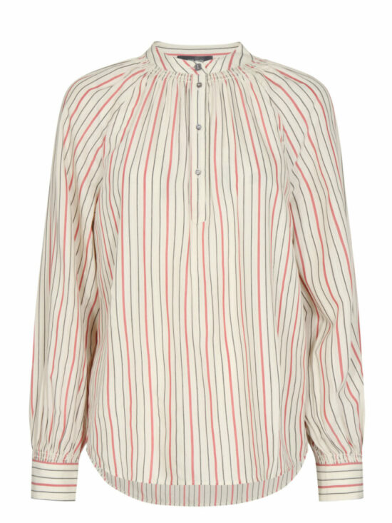 Qwin Lux Stripe Blouse Ecru