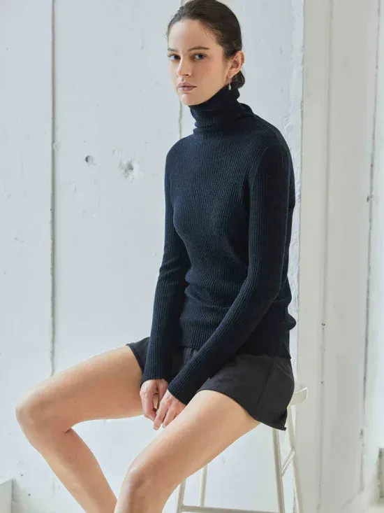 Aleger Cashmere Blend Rib Polo N.32