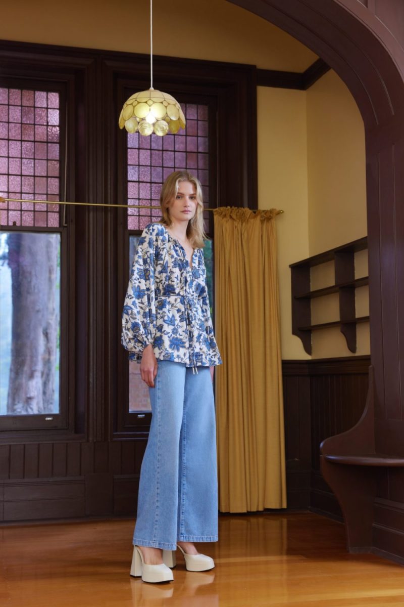 ASTRID TOP - Blue Floral
