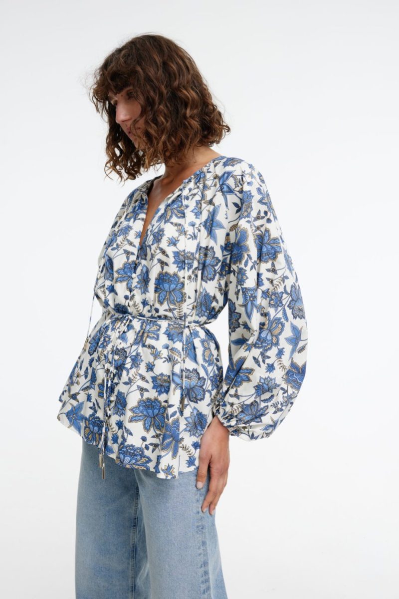 ASTRID TOP - Blue Floral