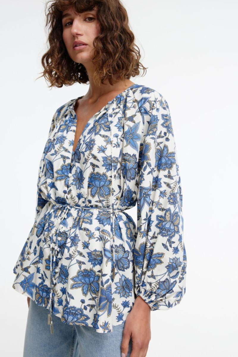 ASTRID TOP - Blue Floral