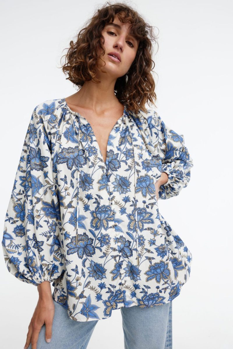 ASTRID TOP - Blue Floral