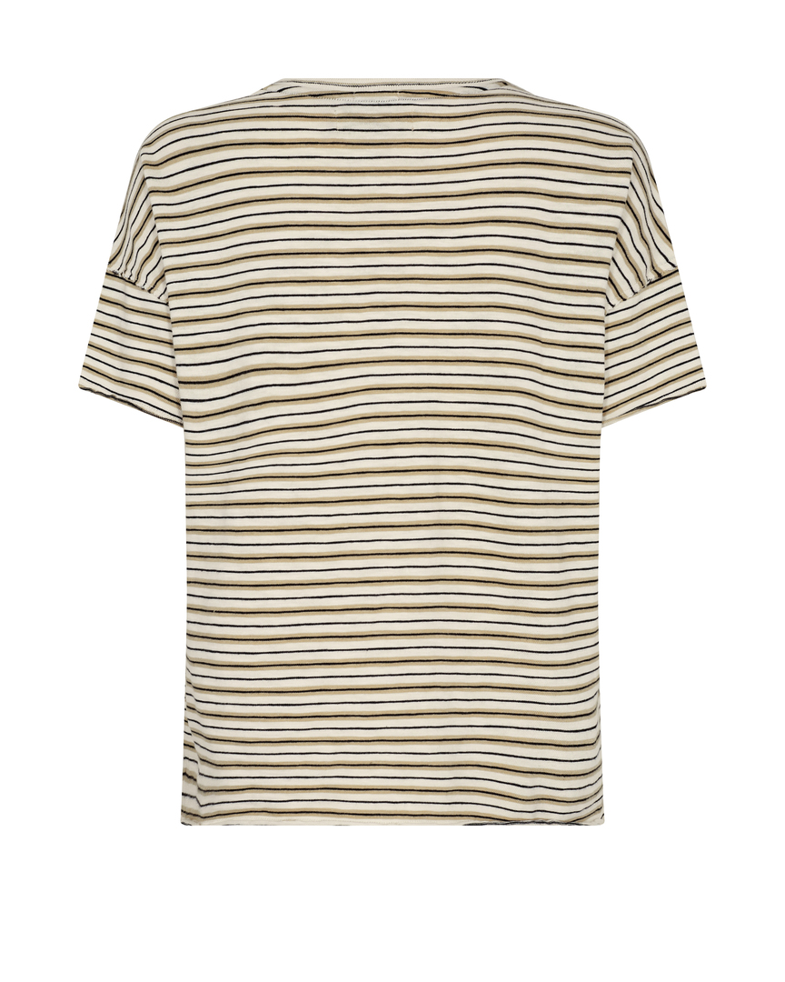 Glory V-SS Stripe Tee Birch Twill