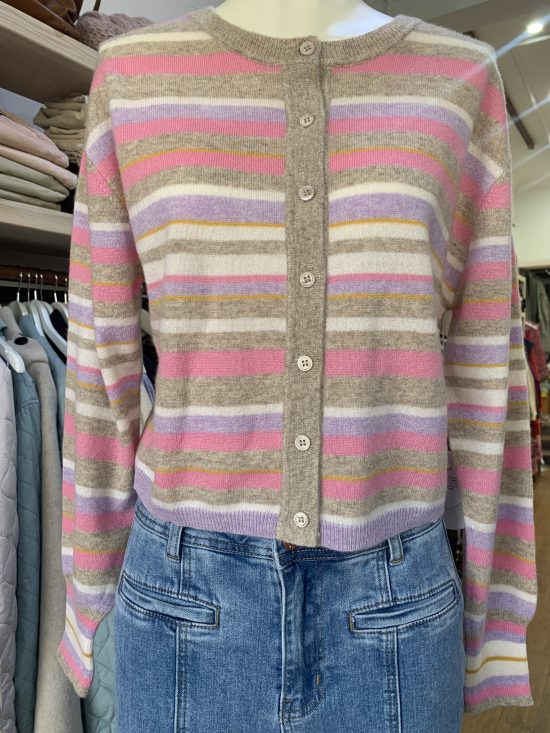SYDNEY STRIPE CASHMERE CARDI