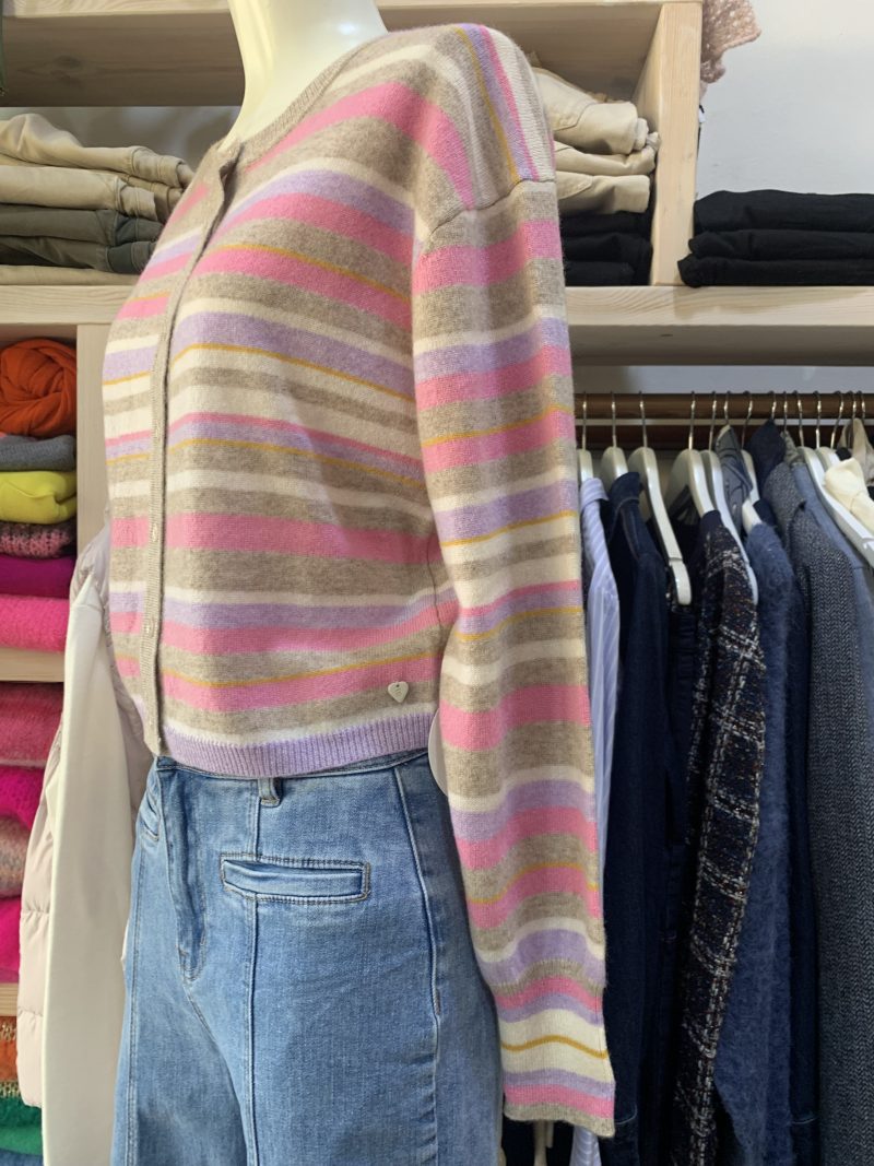 SYDNEY STRIPE CASHMERE CARDI