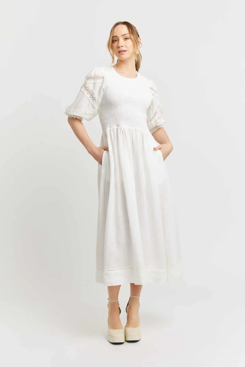 alessandra dresses claudia linen dress in white 42828521701670 e1694995947768