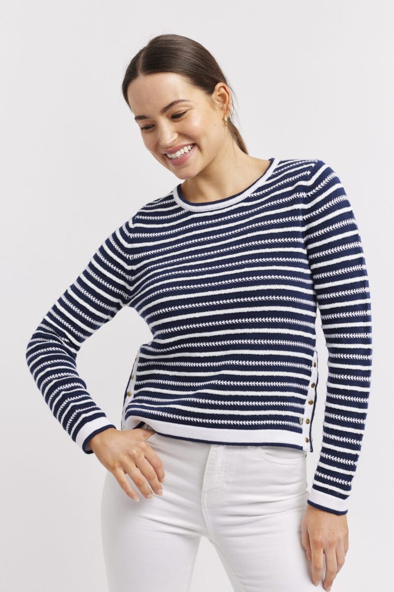 alessandra sweater momento cotton sweater in navy 42173227106598