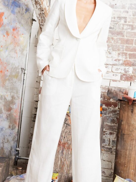 Kamare Ivory Marias Linen Twill Pant