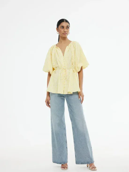 Kinney Miami Top Citrus Gingham