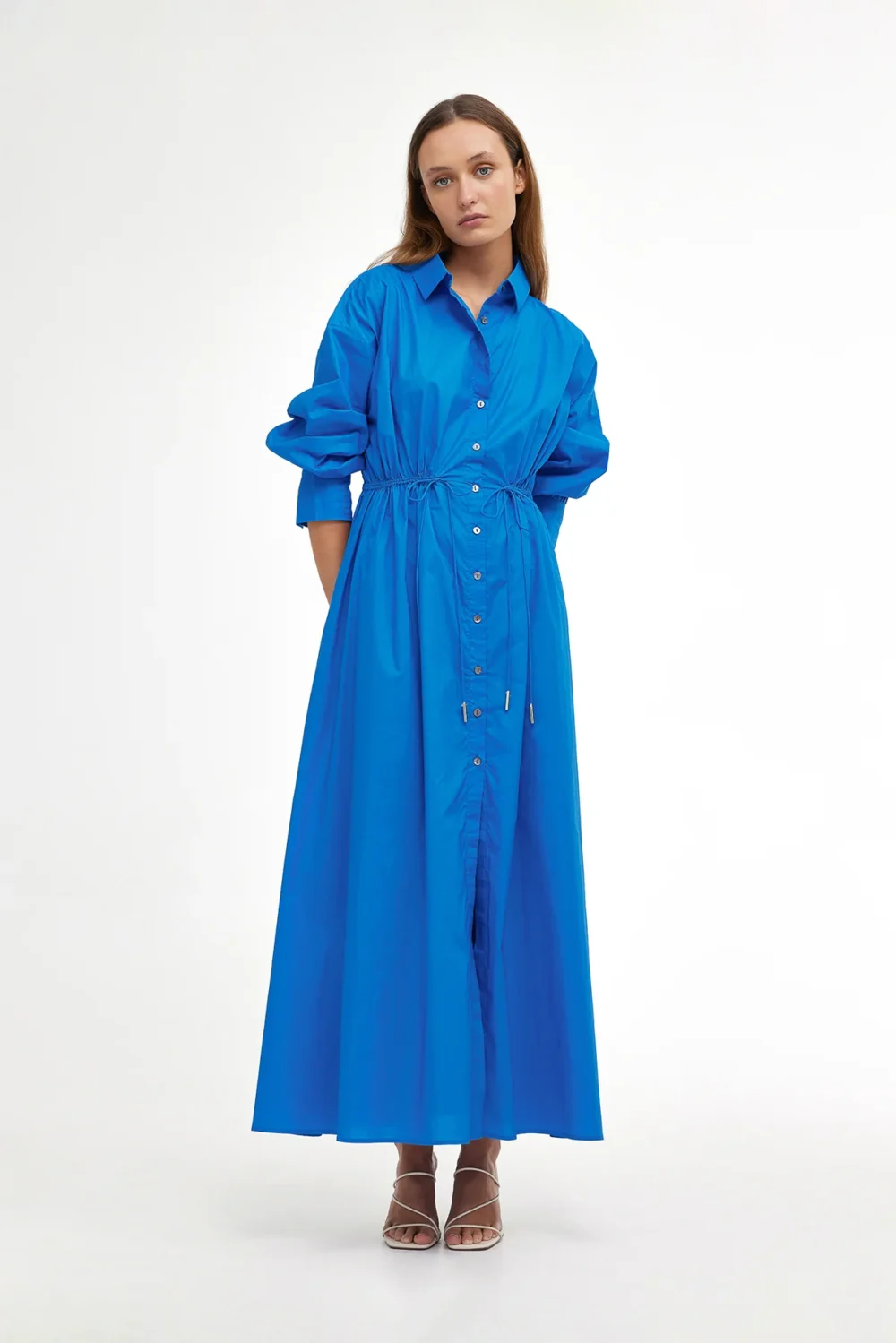 Kinney Isla Shirt Dress Cobalt - Thyme Clothing