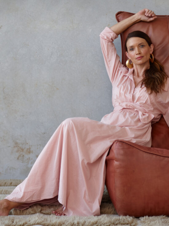 Natasha Poppy Shirt Dress Dusty Pink