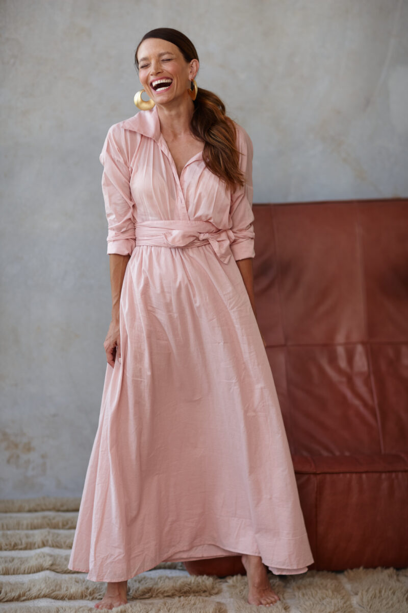 Natasha Poppy Shirt Dress Dusty Pink