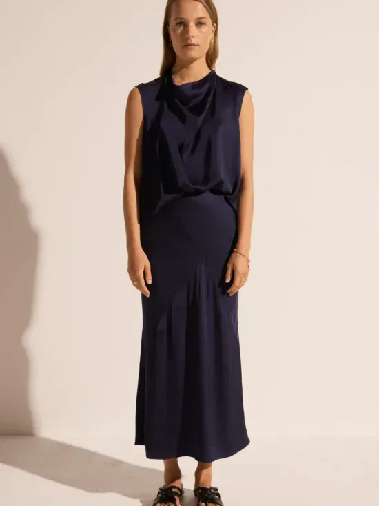 POL Clothing Clese Bias Skirt Ink