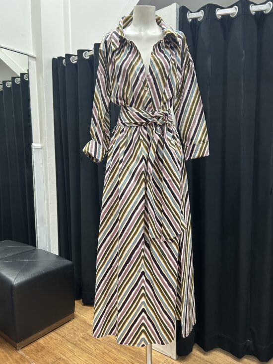 Natasha The Label Poppy Shirt Dress Cirque Stripe Print