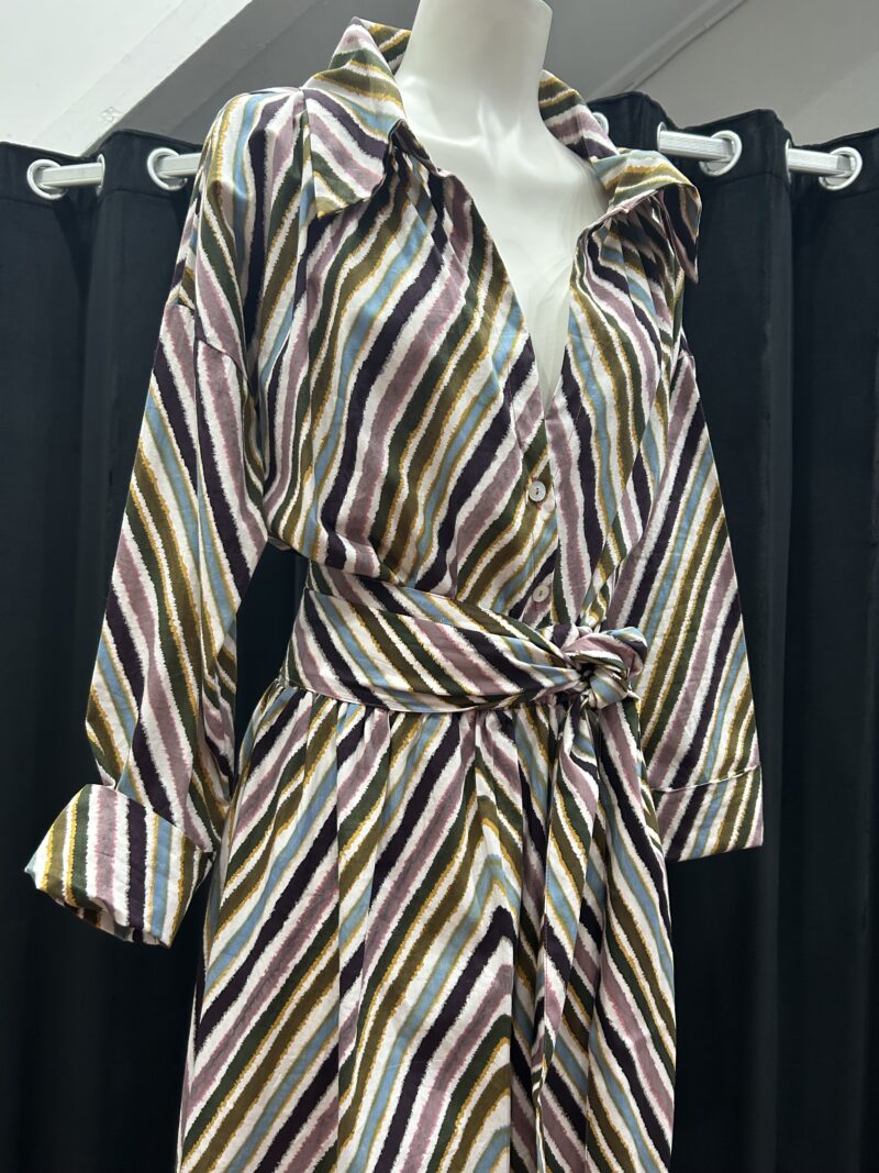 Natasha The Label Poppy Shirt Dress Cirque Stripe Print - Image 2