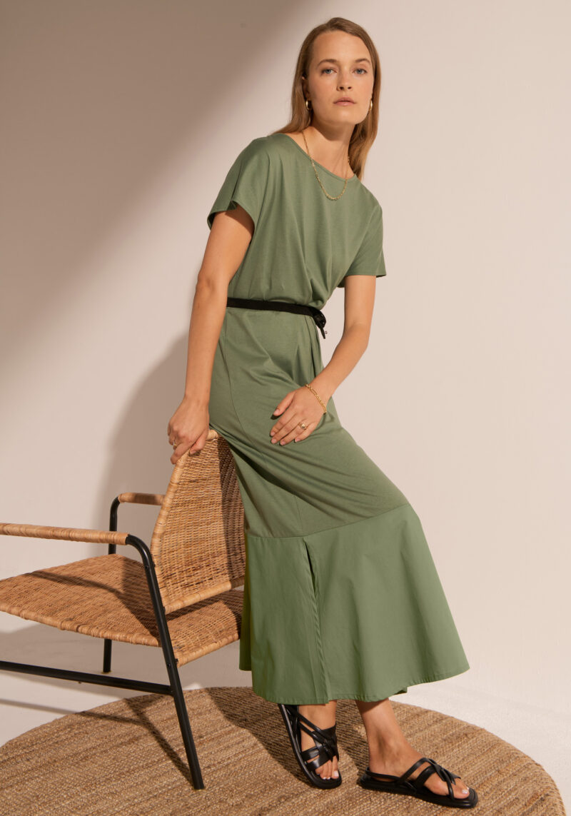 POL Clothing Toya Day Dress Green - Image 4