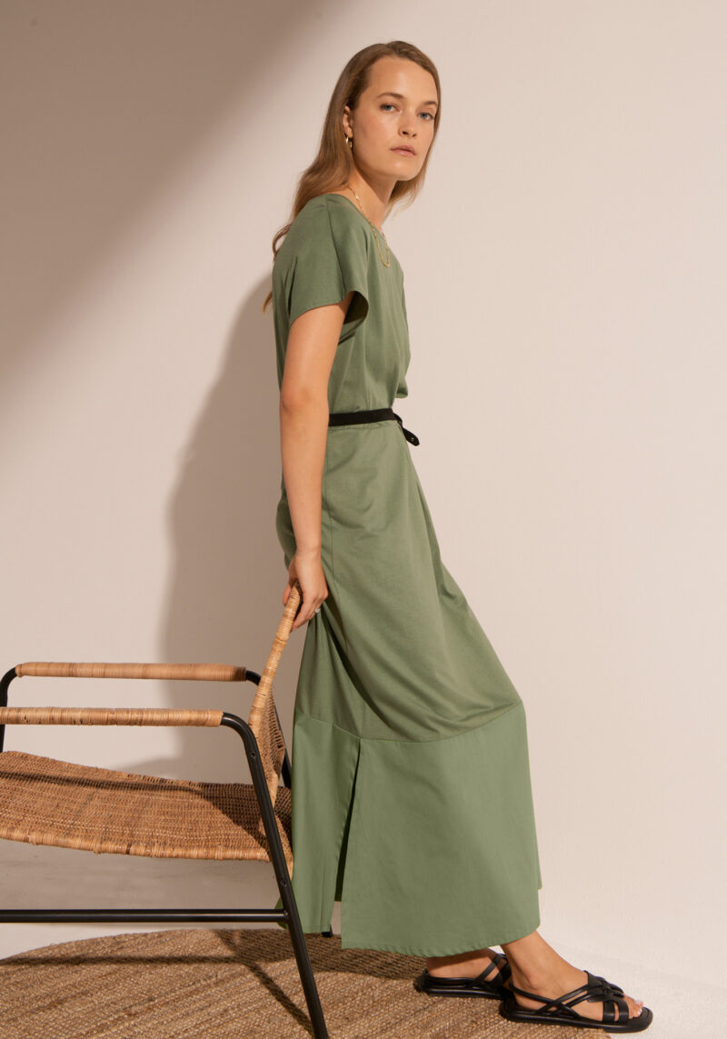 POL Clothing Toya Day Dress Green - Image 3