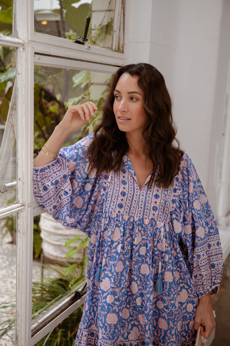 Azure and Indigo Paisley Milan Shift Dress - Image 4
