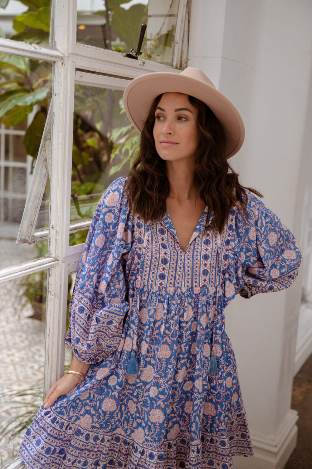 Azure And Indigo Paisley Milan Shift Dress Thyme Clothing