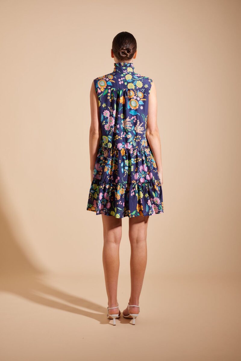 Alessandra Modena Cotton Silk Dress Rosa Garden Print - Image 2