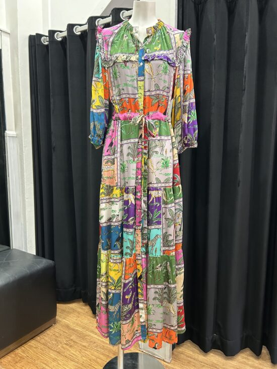Lola Australia Tigertiger Print Silk Kara Maxi Dress