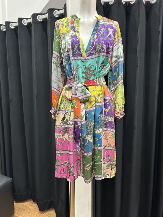 Lola Australia Tigertiger Print Silk Boston Dress