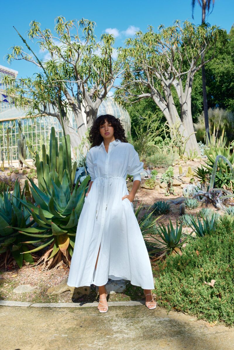 Kinney Isla Shirt Dress Ivory Thyme Clothing
