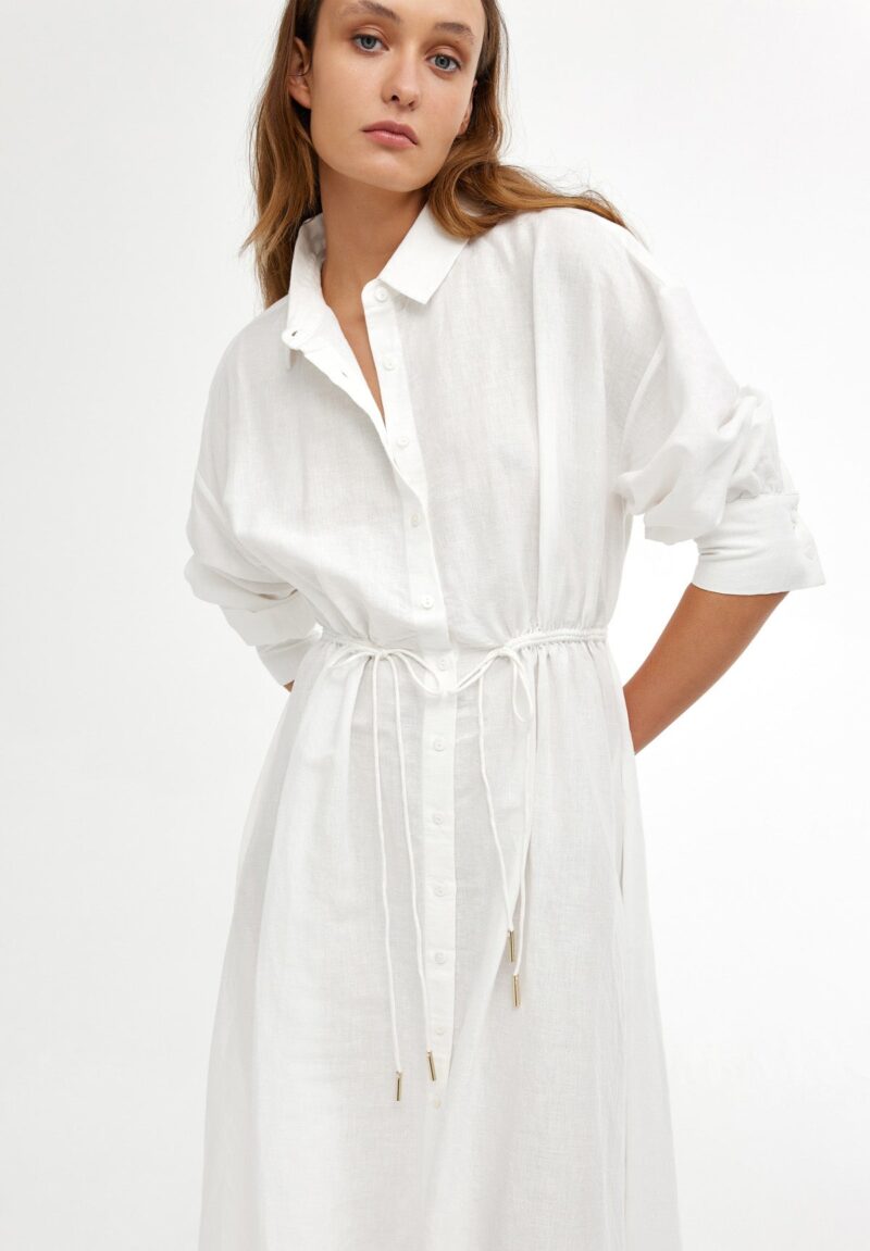 Kinney Isla Shirt Dress Ivory - Image 3