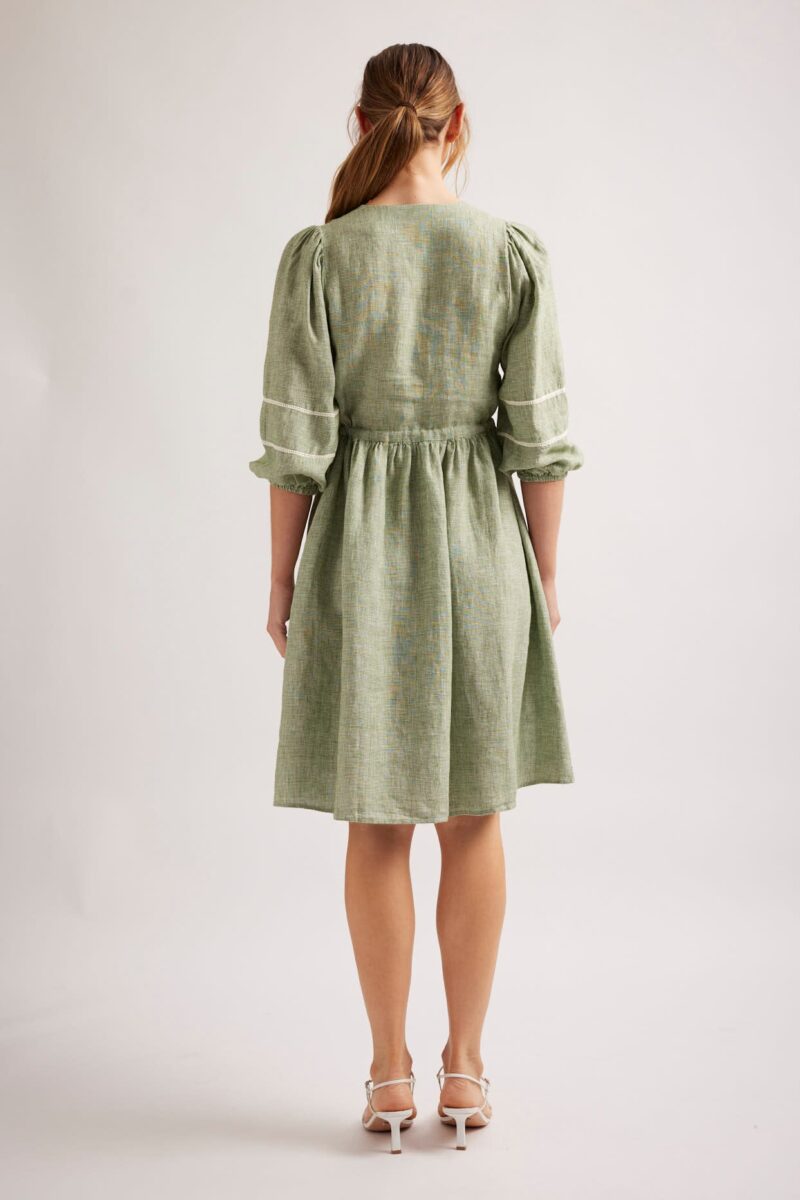 Alessandra Ada Linen Dress Houndstooth - Image 5