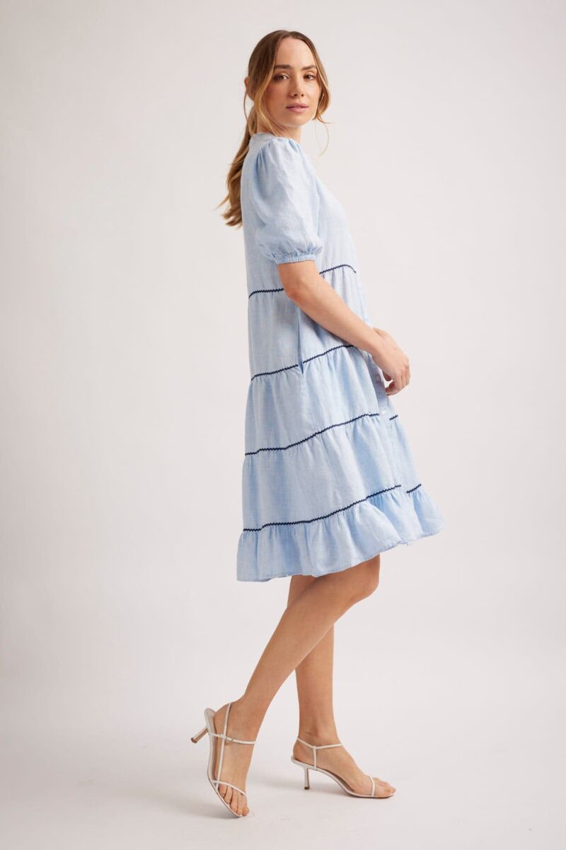 alessandra dresses marcella linen dress in pale blue houndstooth 43299577430310 e1702958784475