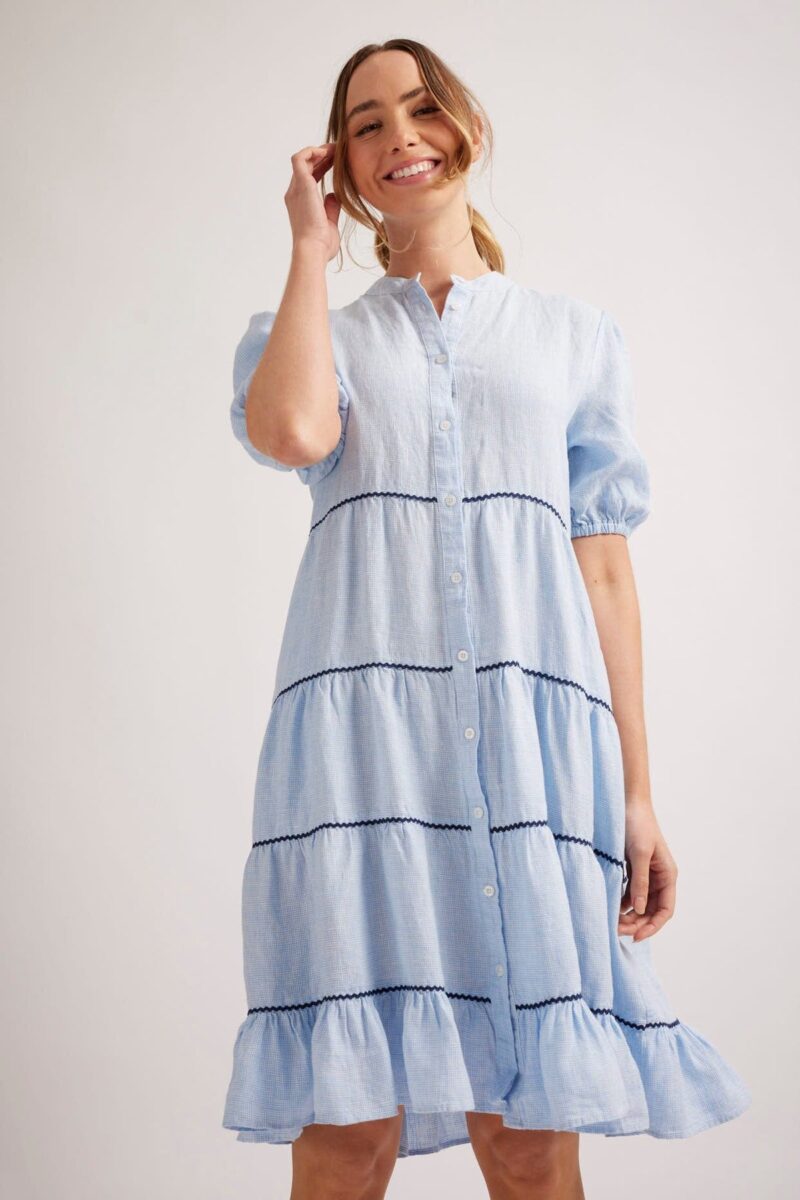 Alessandra Marcella Linen Dress Houndstooth - Image 8