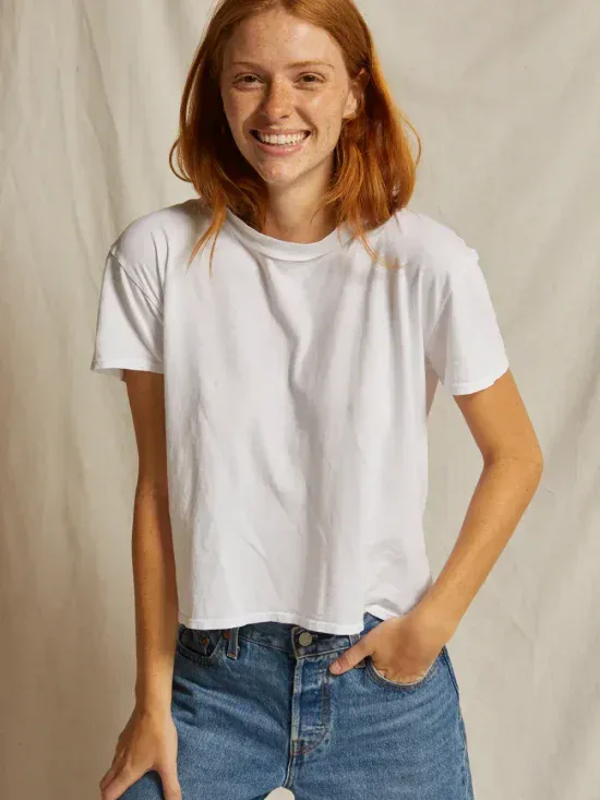 Perfect White Tee Harley Boxy Crew White