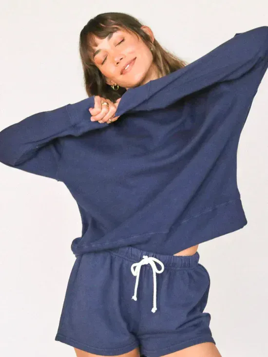 Perfect White Tee Tyler Pullover Sweatshirt Navy