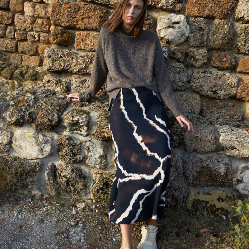 Coster Copenhagen Long Skirt in Night Clouds Print