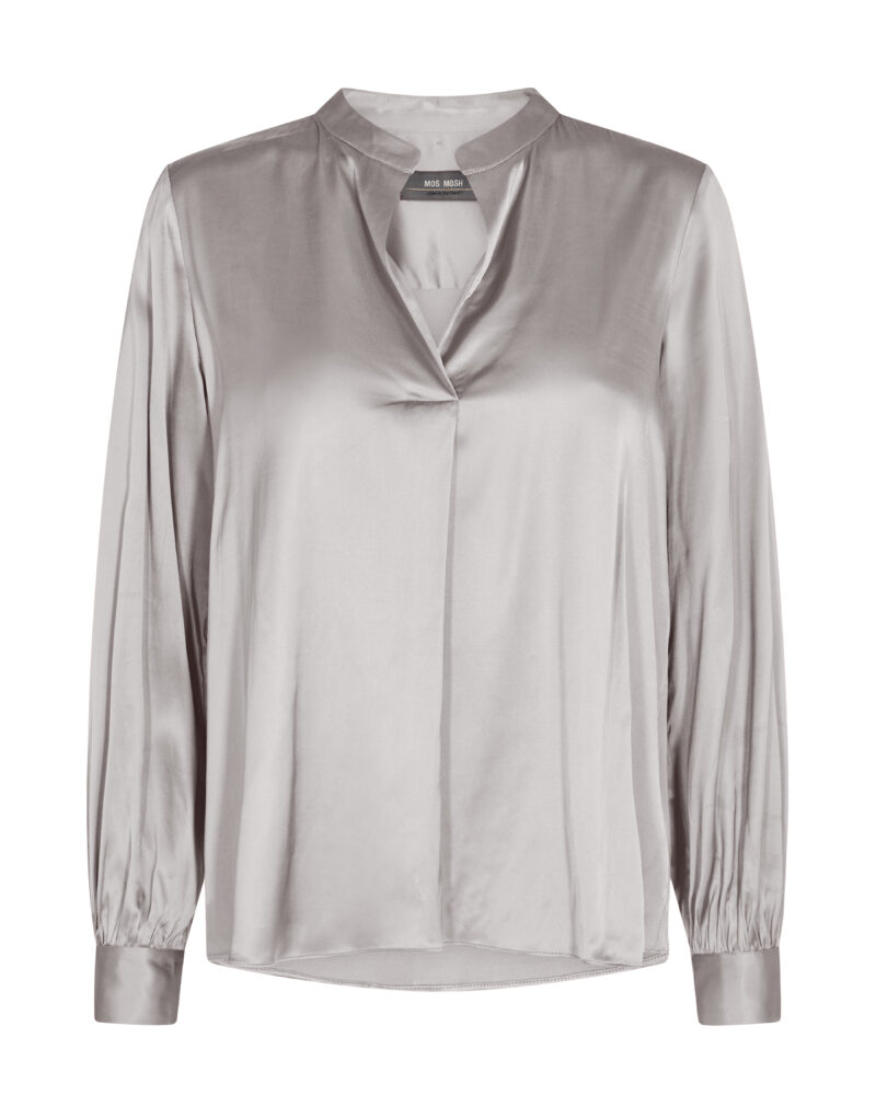 Mos Mosh Enfa Satin Blouse Quiet Grey