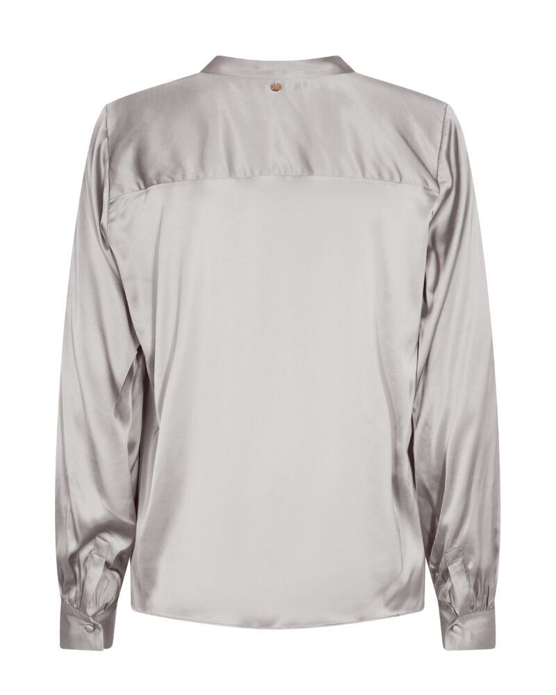 Mos Mosh Enfa Satin Blouse Quiet Grey - Image 2