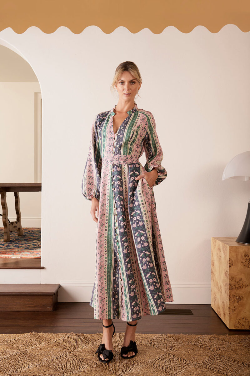 The Dreamer Label Ayala Forest Ankle Dress Green