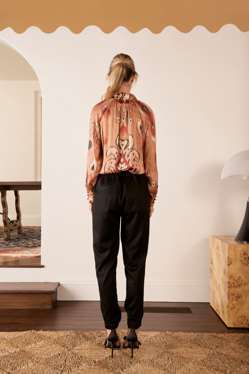 The Dreamer Label Dara Ikat Silk Blouse Toffee - Image 3