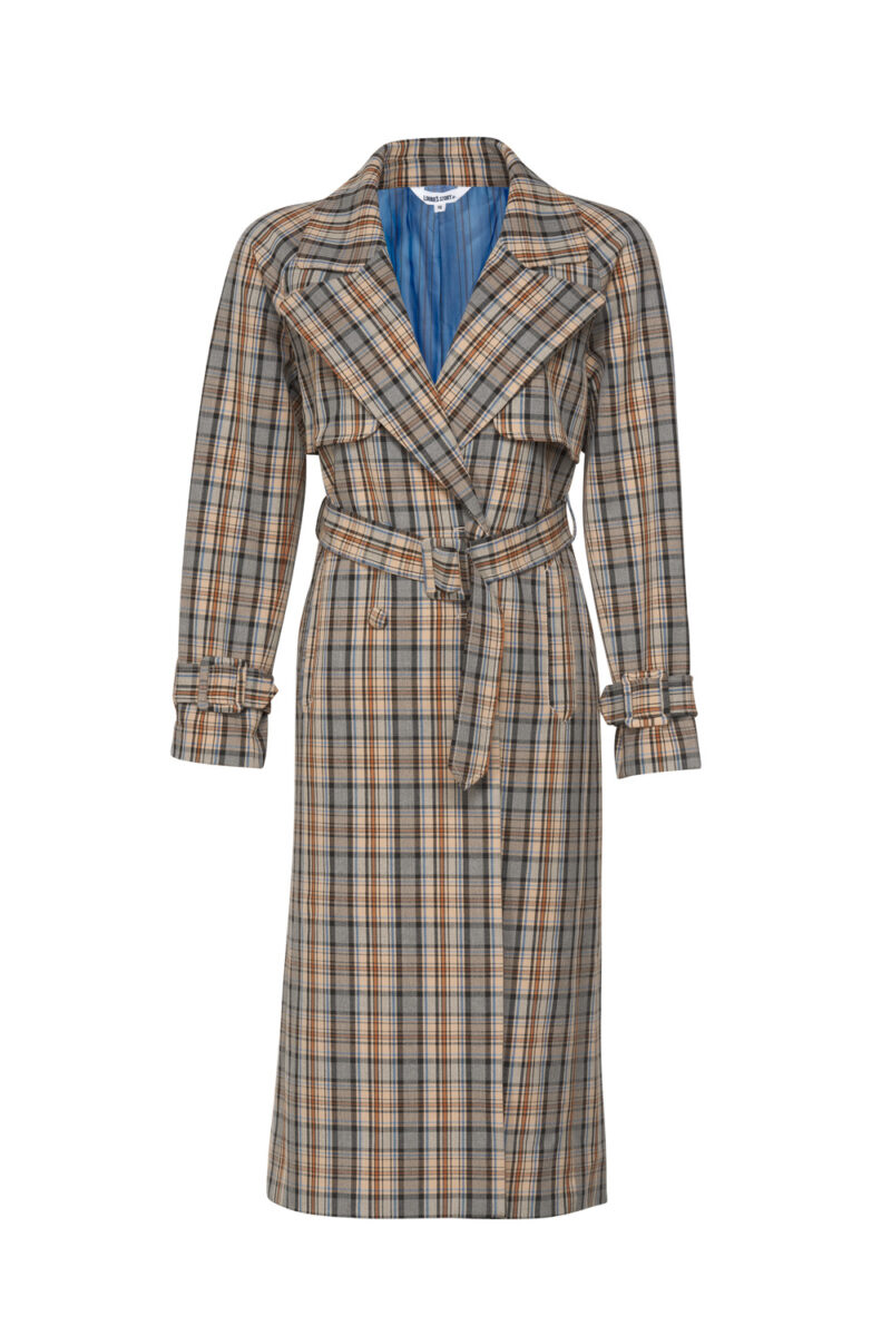 LS2614 Greta Coat Blue Plaid FR