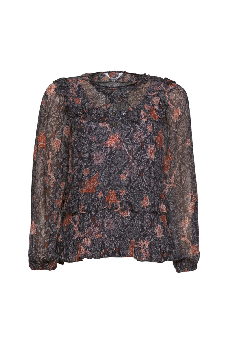 Loobie's Story Indigo Multi Fearless Ruffle Top - Image 2