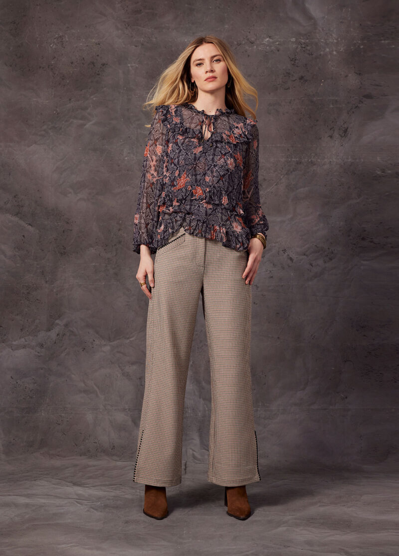 Loobie's Story Indigo Multi Fearless Ruffle Top