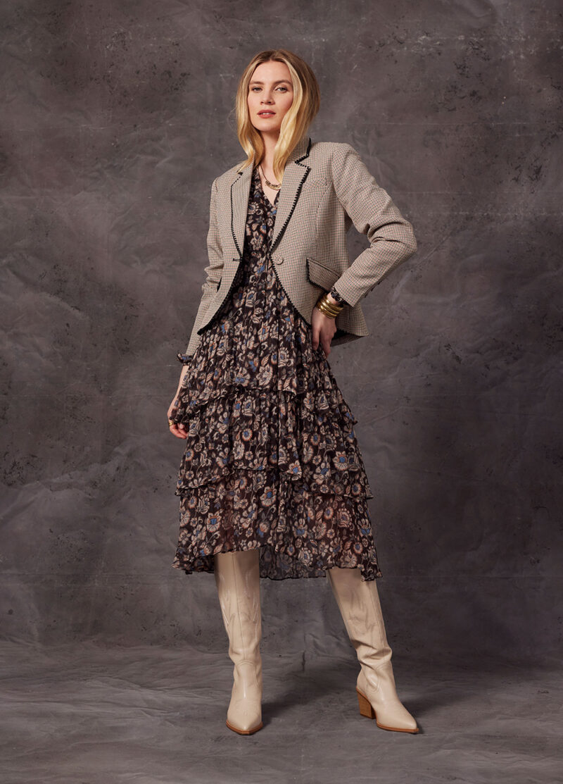 Loobie's Story Black Multi Margaret Midi Dress - Image 4